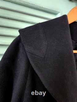 Vintage 1940s Black Wool Swing Coat Womens Shawl Collar, Western Wear, Small