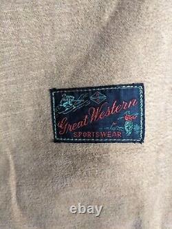 Vintage 1940s Great Western Sportswear Plaid Mackinaw Jacket Red & Black Wool
