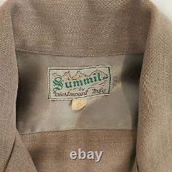 Vintage 1940s Summit Westmount Fitted Wool Gabardine Western Shirt L 45 Bust
