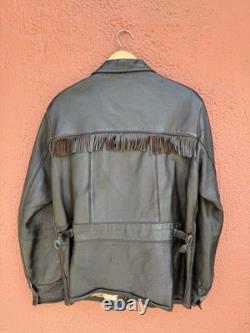 Vintage 1950 Mid-Western Sports Togs Deerskin Fringe Jacket Buttons Size 42
