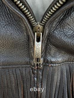 Vintage 1950 Mid-Western Sports Togs Deerskin Fringe Jacket Buttons Size 42