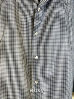 Vintage 1950's/1960's NIVER WESTERN WEAR Blue Plaid Gabardine Jacket Snappy 44