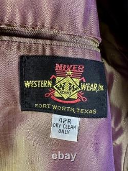 Vintage 1950's/1960's NIVER WESTERN WEAR Blue Plaid Gabardine Jacket Snappy 44