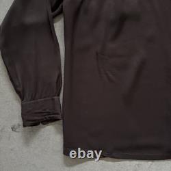 Vintage 1950s El Marco Western Diagonal Zip Up Brown Mens M/L Gabardine Shirt