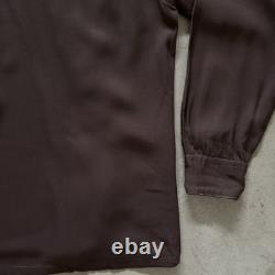 Vintage 1950s El Marco Western Diagonal Zip Up Brown Mens M/L Gabardine Shirt