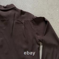 Vintage 1950s El Marco Western Diagonal Zip Up Brown Mens M/L Gabardine Shirt