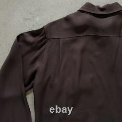 Vintage 1950s El Marco Western Diagonal Zip Up Brown Mens M/L Gabardine Shirt