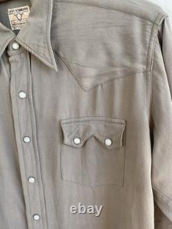 Vintage 1950s Levi's Short Horn Shirt Gabardine Western Sawtooth Pearl Snap M/L