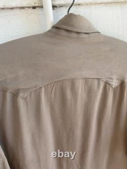 Vintage 1950s Levi's Short Horn Shirt Gabardine Western Sawtooth Pearl Snap M/L