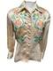 Vintage 1950s Ranch Maid Western Shirt Diamond Shape Pearl Snaps Satin Floral 12