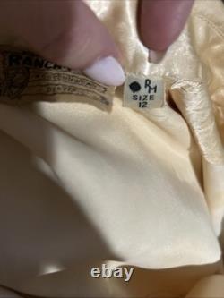 Vintage 1950s Ranch Maid Western Shirt Diamond Shape Pearl Snaps Satin Floral 12