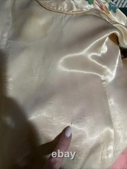 Vintage 1950s Ranch Maid Western Shirt Diamond Shape Pearl Snaps Satin Floral 12