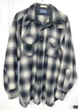 Vintage 1960's Pendleton Shirt Sz L USA 100% Wool High Grade Western Wear Line