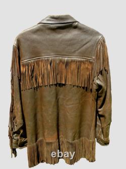 Vintage 1960s-70s Western Fringe Leather Jacket-R. Runningen Fergus Falls Minn