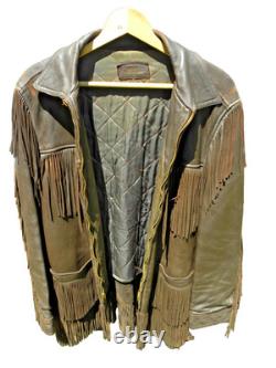 Vintage 1960s-70s Western Fringe Leather Jacket-R. Runningen Fergus Falls Minn