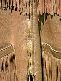 Vintage 1960s-70s Western Fringe Leather Jacket-R. Runningen Fergus Falls Minn