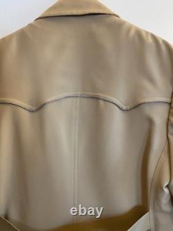 Vintage 1970's Sheplers Rayon Western Trench Coat With Plaid Lining 42R