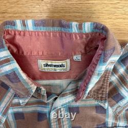 Vintage 1970's Silverwoods Pearl Snap Western Shirt Large