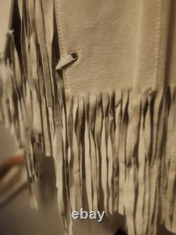 Vintage 1970s/80s BB Dakota Women's Fringe Tan Leather Jacket Size LG