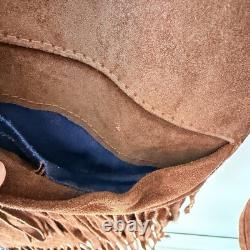Vintage 1970s Brown Suede Leather Fringe Western Jacket Ranch L