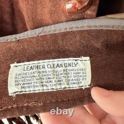 Vintage 1970s Brown Suede Leather Fringe Western Jacket Ranch L