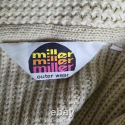 Vintage 1970s Miller Outer Wear Wester Large Cowichan Style Horse Knit Cardigan