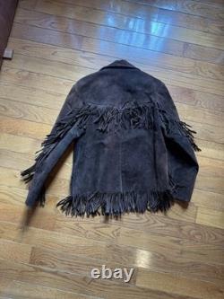 Vintage 1970s Reed Sportswear Brown Suede Fringe Western Jacket Cowboy Leather M