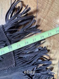 Vintage 1970s Reed Sportswear Brown Suede Fringe Western Jacket Cowboy Leather M