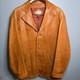 Vintage 1970s Tan Genuine Leather Western Blazer Coat Made in Mexico 44 Tijuana