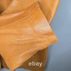 Vintage 1970s Tan Genuine Leather Western Blazer Coat Made in Mexico 44 Tijuana