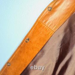 Vintage 1970s Tan Genuine Leather Western Blazer Coat Made in Mexico 44 Tijuana