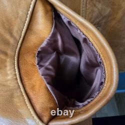 Vintage 1970s Tan Genuine Leather Western Blazer Coat Made in Mexico 44 Tijuana
