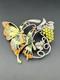 Vintage 1970s Western Belt Buckle Large Enameled Butterfly Rhinestones 4 Rare
