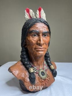 Vintage 1972 Native American Bust V. Kendrick #184 Universal Statuary Excellent