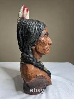 Vintage 1972 Native American Bust V. Kendrick #184 Universal Statuary Excellent