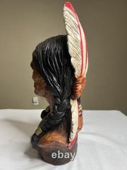 Vintage 1972 Native American Bust V. Kendrick #184 Universal Statuary Excellent