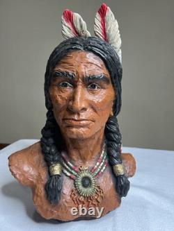 Vintage 1972 Native American Bust V. Kendrick #184 Universal Statuary Excellent