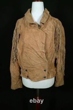 Vintage 1980's Brown Woman's Western Fringe Jacket Size Large