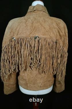Vintage 1980's Brown Woman's Western Fringe Jacket Size Large