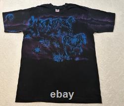Vintage 1990s 90s Midnight Horses Horse Western Cowboy All Over Print T-Shirt, L