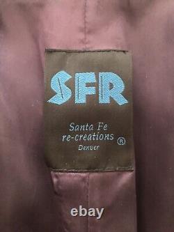 Vintage 1990s Santa Fe Re-Creations Purple Leather Trench Coat Denver Sz Large