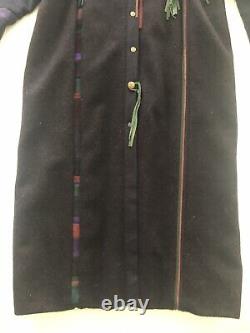 Vintage 1990s Santa Fe Re Creations Purple Leather Trench Coat Denver Sz Large