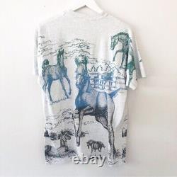 Vintage 1990s all over horse print single stitch T-shirt size large