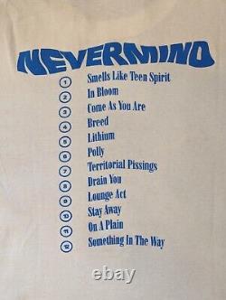 Vintage 1992 Nirvana Nevermind Tee Shirt Sonic Youth Soundgarden Alice In Chains
