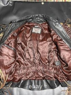 Vintage 2 Tone 90's FRINGED Soft Milled Leather WESTERN JACKET Coachella Rodeo