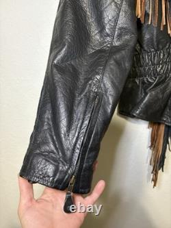 Vintage 2 Tone 90's FRINGED Soft Milled Leather WESTERN JACKET Coachella Rodeo
