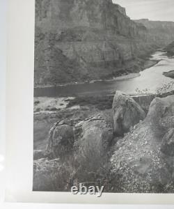 Vintage 20th C. Black & White Large Photograph Western Scene Grand Canyon Cactus