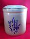 Vintage 3 Gallon Western Stoneware Crock with Lid Painted Corn Monmouth Ill