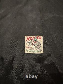 Vintage 40's Rodeo Shirt By Conqueror Western Embroidered Tie Up Chest Size L