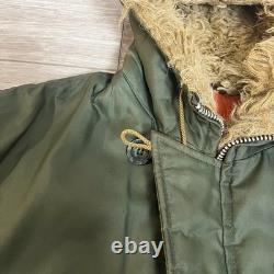Vintage 50's Great Western Waxed Parka Talon Zip Fur Hood Outdoor Hunting Jacket
